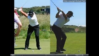 Jon Rahm golf swing  Long Iron faceon amp downtheline July 2017 [upl. by Coraline]