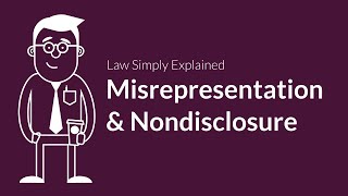 Misrepresentation and Nondisclosure  Contracts  Defenses amp Excuses [upl. by Jumbala560]