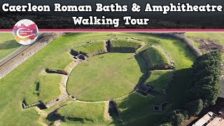 CAERLEON ROMAN BATHS amp AMPHITHEATRE WALES  Walking Tour  Pinned on Places [upl. by Kamal]