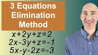 Solving Systems of 3 Equations Elimination [upl. by Gomar]