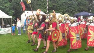 Roman Reenactment at the Amphitheatre in Caerleon Marching In [upl. by Pickar]