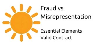 Fraud vs Misrepresentation  Other Essential Elements of a Valid Contract  CA CPT  CS amp CMA [upl. by Avis]